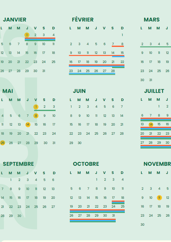 Calendrier 2026
